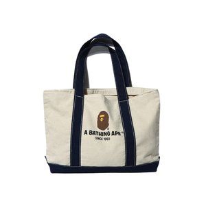 A BATHING APE Bape White Cotton Tote Bag